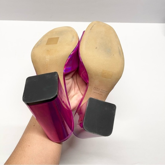 Paris Texas Anja Mules Iridescent Heels Prisma Fuchsia - Picture 8 of 8